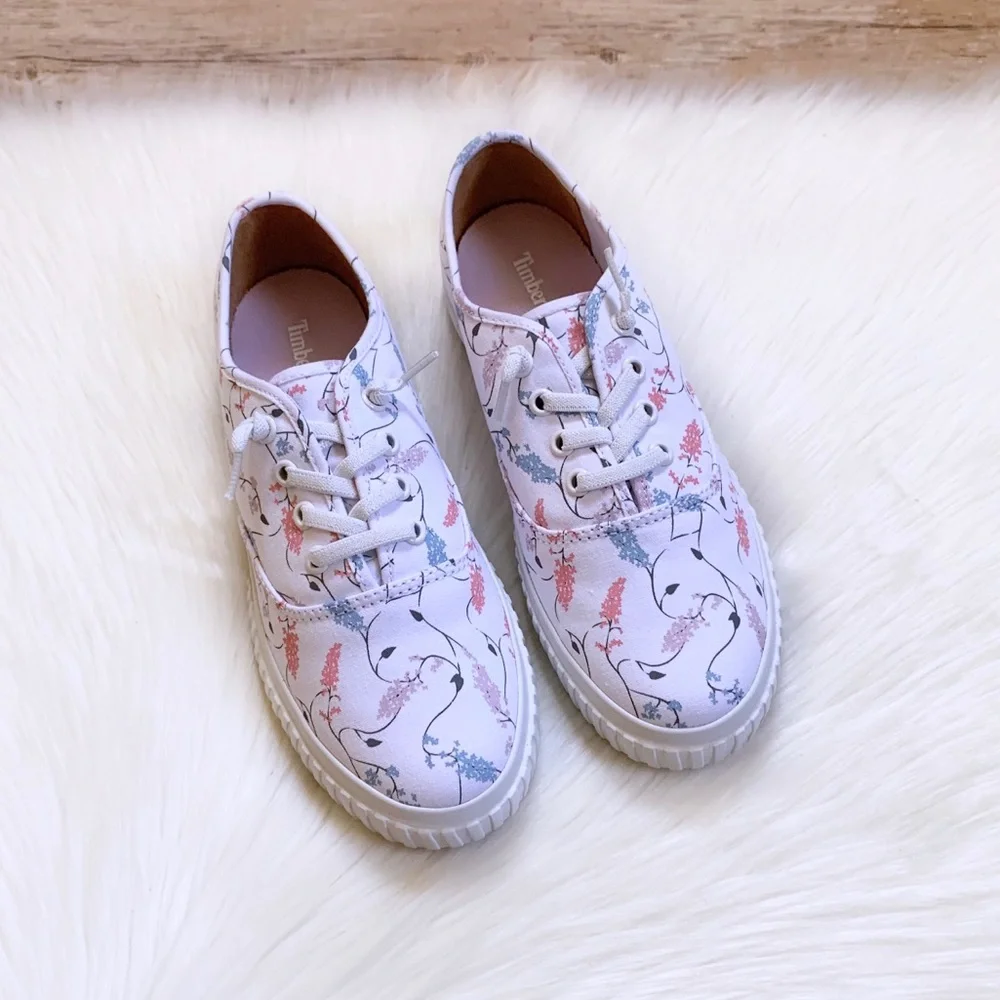 Timberland Newport Bay White Floral Canvas Sneaker - Picture 3 of 6